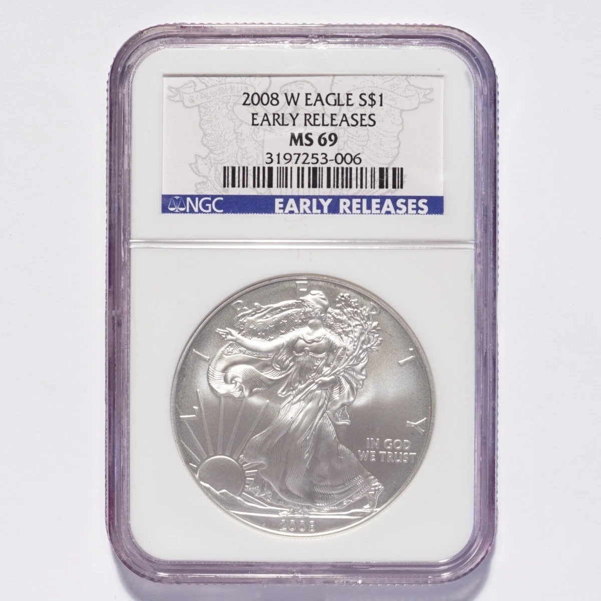 鑑定銀貨～2008 American Silver Eagle MS69 NGC 鑑定銀貨～2008