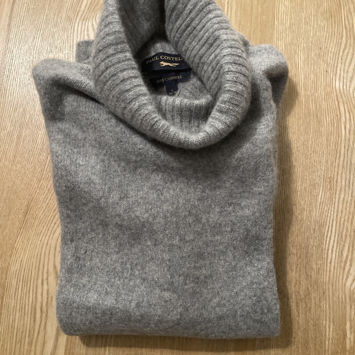 Paul Costelloe grey cashmere Roll neck Jumper Size Small (10