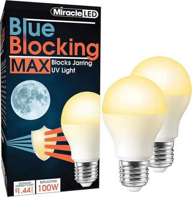 Miracle LED 12W Blue Blocking MAX Warm Yellow Sleep Bulb Replacing Up to... 