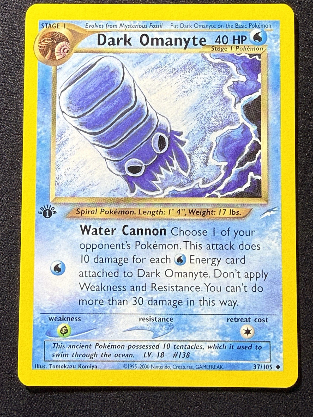 Pokémon TCG Dark Omanyte Neo Destiny 1st Edition 37/105 VLP/LP See Pictures