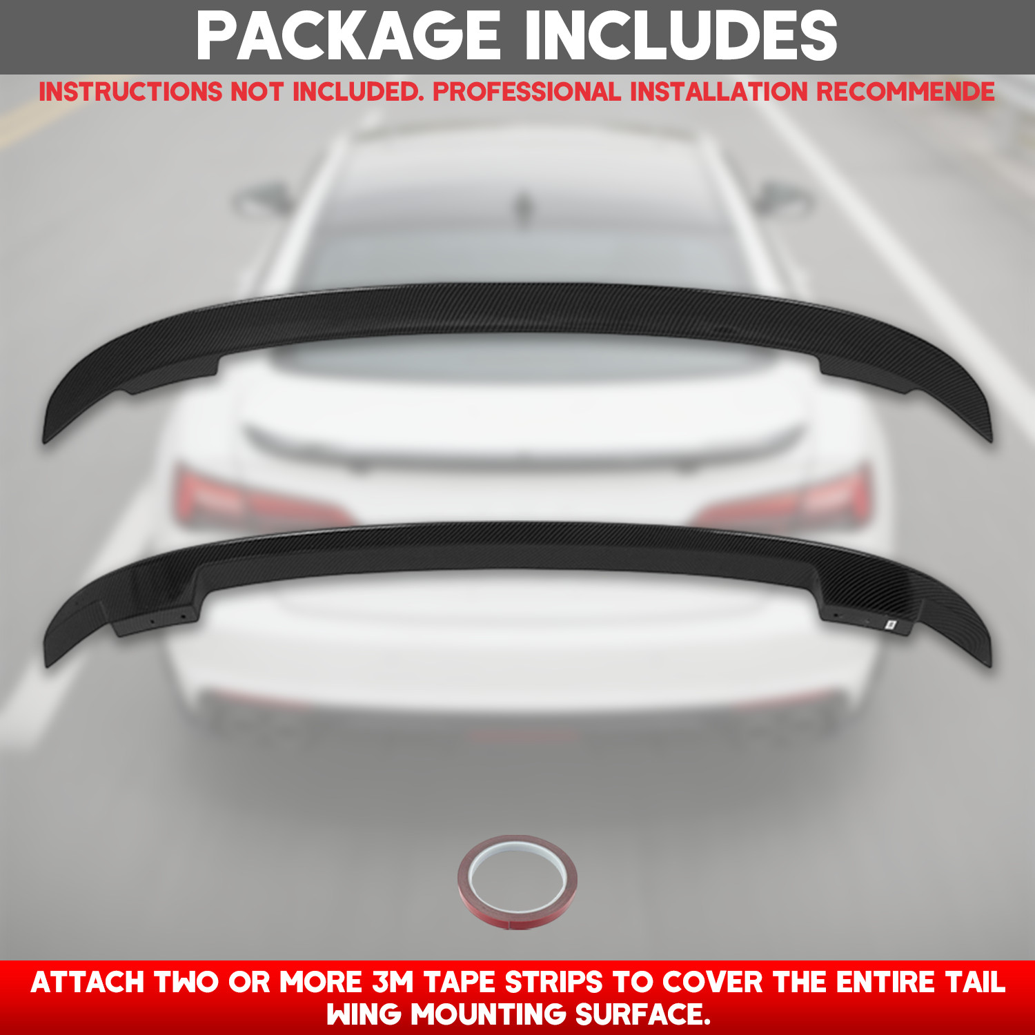 51" Carbon Fiber Rear Trunk Spoiler Lip Roof Tail Wing For Maserati GranTurismo
