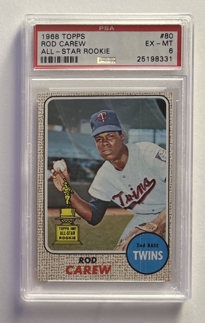 1968 TOPPS #80 ROD CAREW PSA 6 🔥 MINNESOTA TWINS! ALL-STAR ROOKIE!