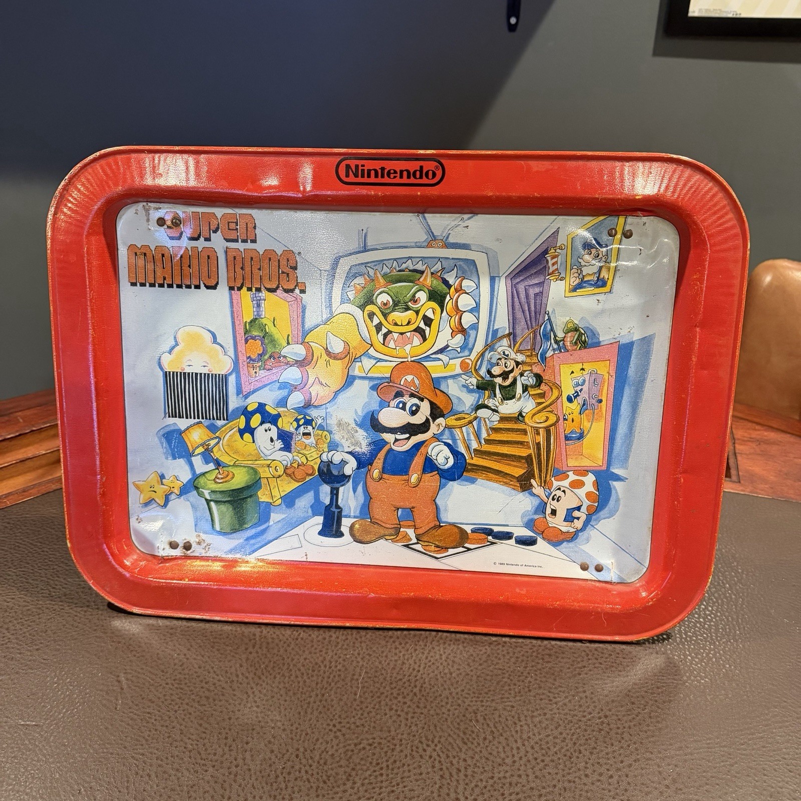Super Mario Bros Metal TV Tray Dinner 1989 Nintendo Retro Video Game Merch