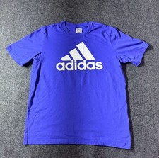 Adidas Logo T-Shirt Mens Size M Royal Blue White Graphic Tee