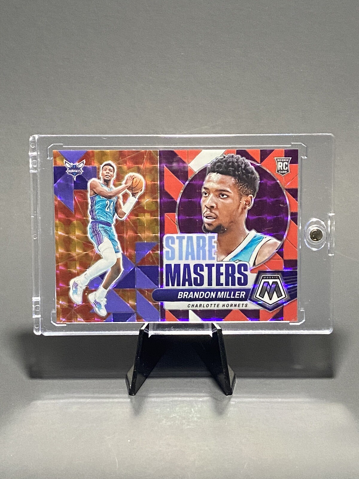 2023-2024 Panini Mosaic Stare Masters Purple /99 Brandon Miller RC Hornets #7