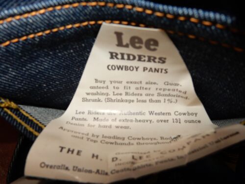 Vintage 1940-50's Lee Riders '101 Z' Jeans - Never Worn w/Tags - Picture 6 of 8