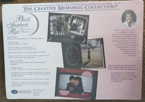 Creative Memories 5x7 pagine di ricarica NERO 10 Sh/20pg nuovo SIGILLATO RCM-5BL - Foto 8 di 8