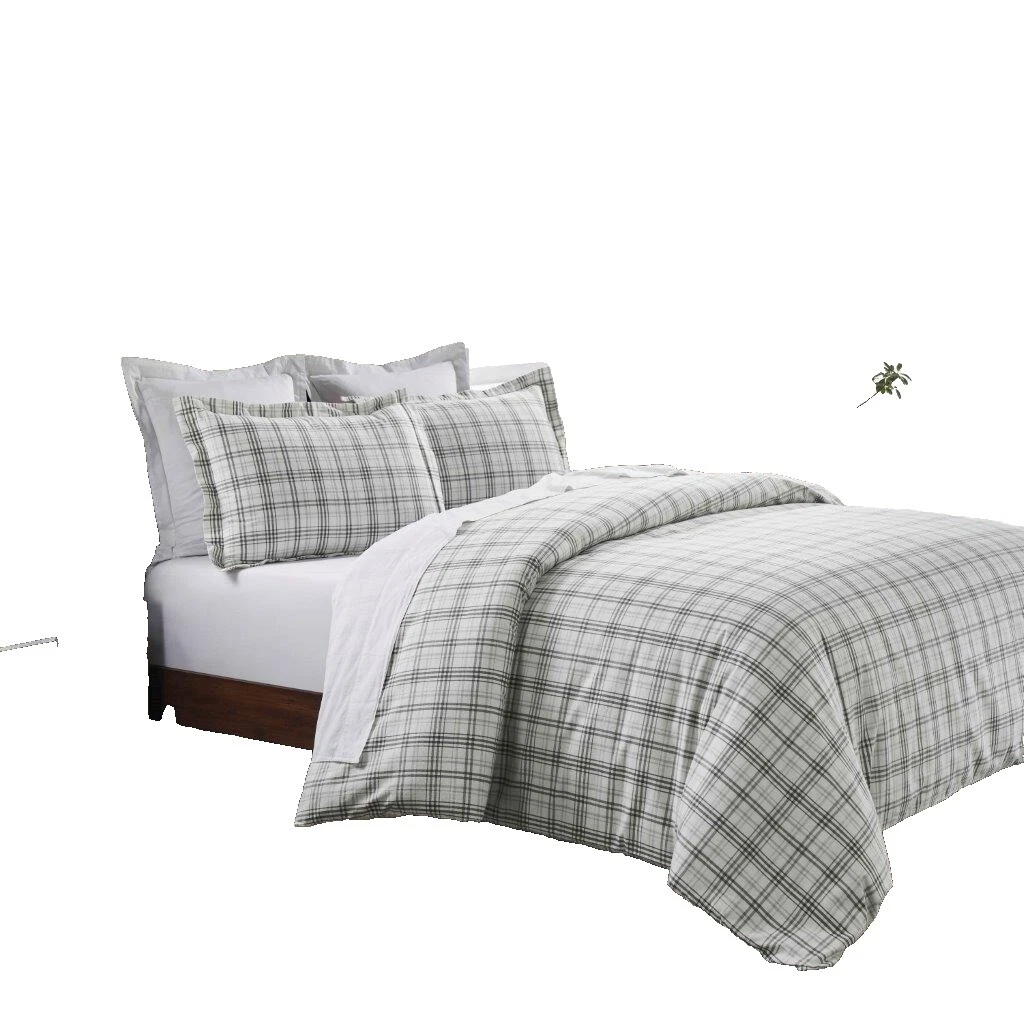 Xadrez de Algodão Egípcio Capas para Edredons e Jogos de Cama