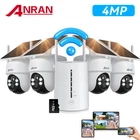 ANRAN 4MP Security Camera System Solar Powered Wireless PTZ Outdoor w/ NVR Base