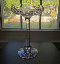 8 3/4" Compote American brilliant Period Daisy Cut