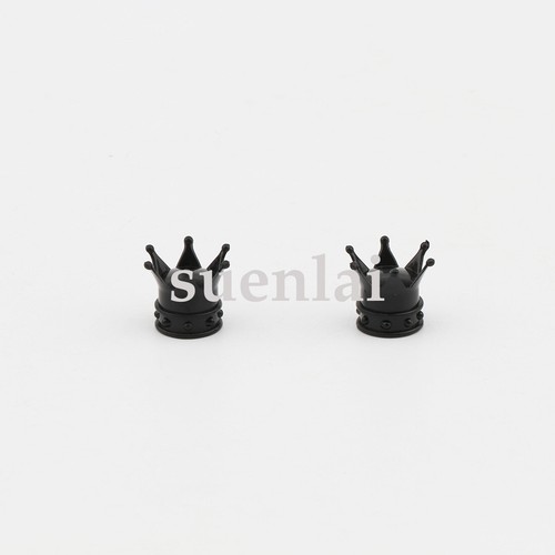 2x Black Crown Tire Wheel Rim Stem Air Valve Caps Tyre Cover for Harley Davidson - Picture 4 of 4