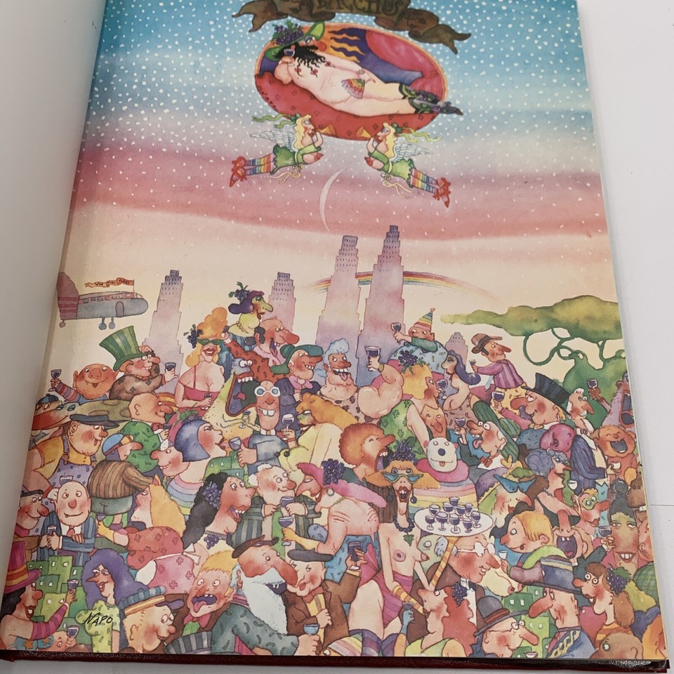 Le Vin Wine Hardcover Book 1981 Humorous Cartoons In French Coffee