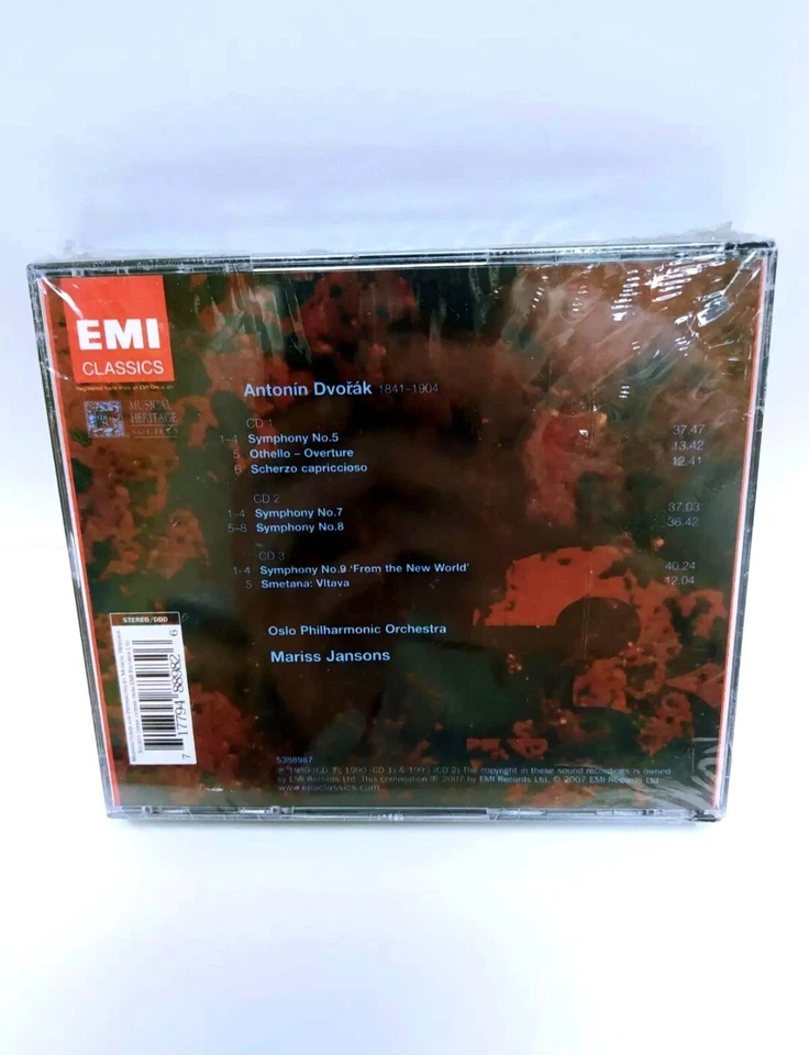 Dvorak Symphonies 5 & 7-9 Othello Smetana, 3 CD Box Set VERY RARE OOP NEW SEALED - Image 2 of 2