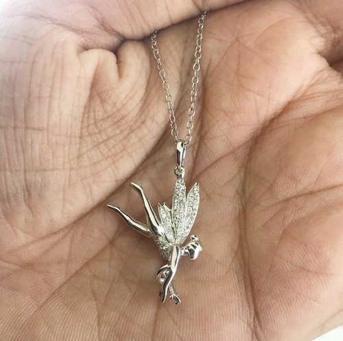 Natural Diamond Angel Pendant Necklace 