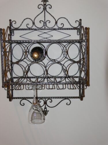 French WROUGHT IRON WINE RACK display ANTIQUE BROWN NEW - Picture 9 of 9