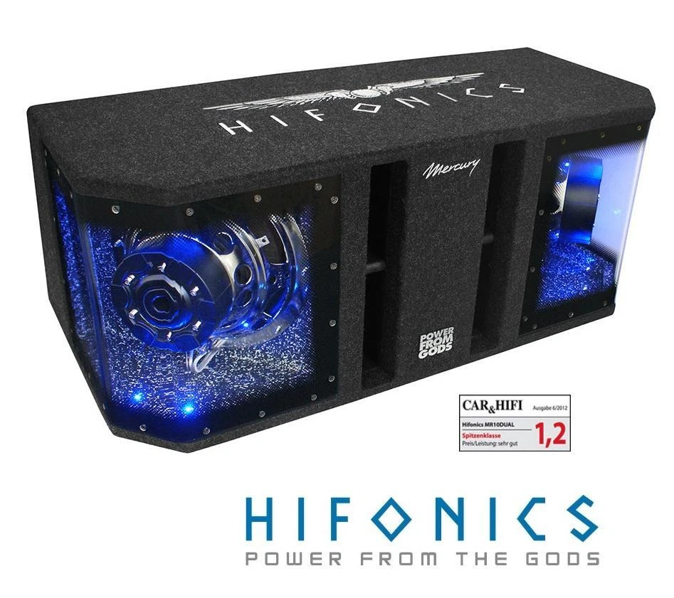 Hifonics Mercury MR10BP Dual - 2x25cm Gehäusewoofer Doppelwoofer 250mm 1600WATT
