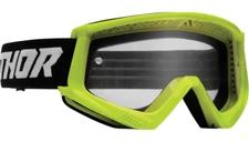 NEW THOR 2601-2706 Combat Racer Goggles - Flo Acid - Clear - MOTORCYCLE/ATV