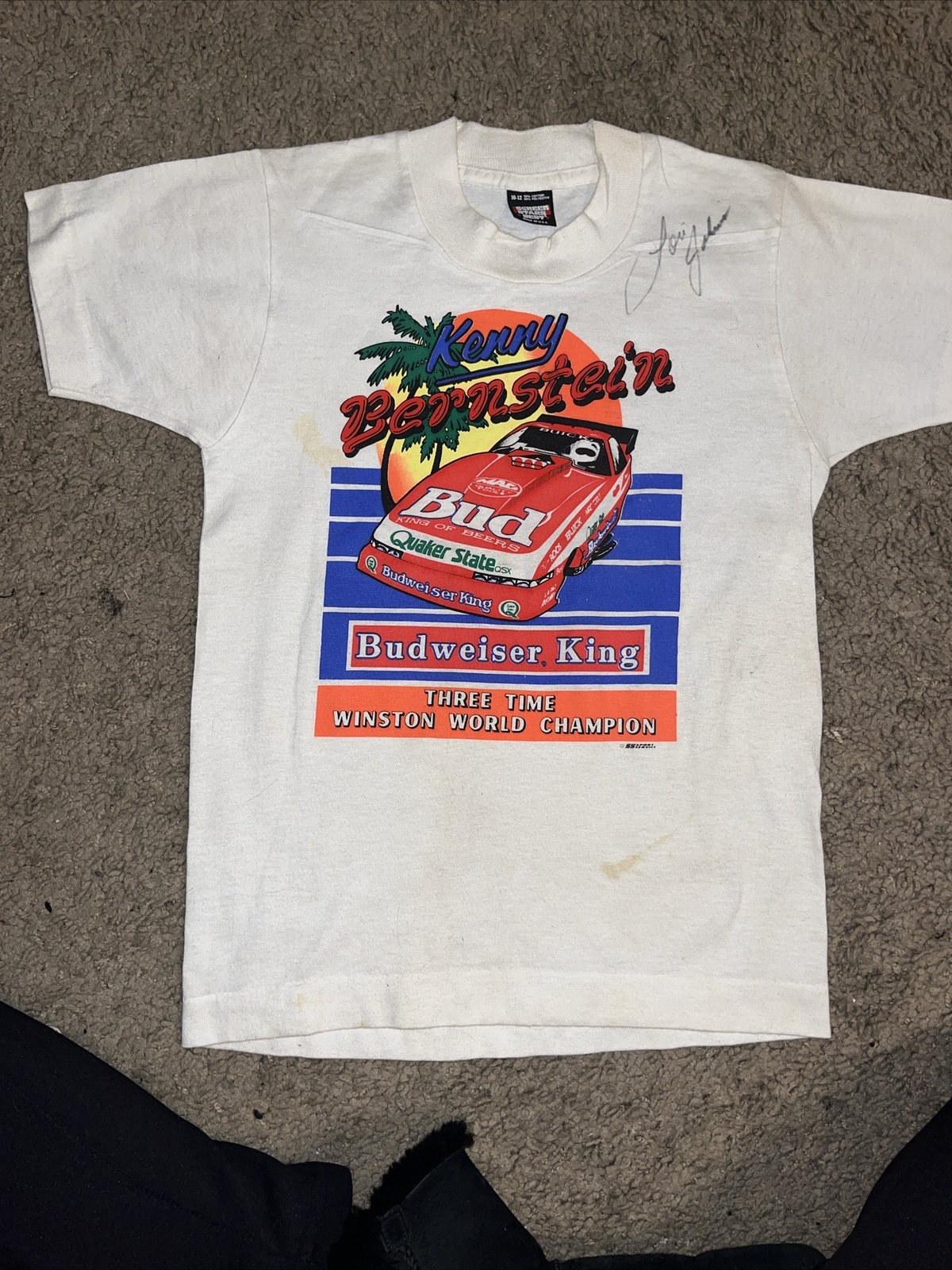 Vintage Kenny Bernstein Budweiser King NHRA Tee TShirt Drag Racing