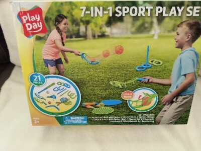 Play Day 8-in-1 Combo Lawn Game Sport Set, 21 Pieces, Children Ages 3+ 