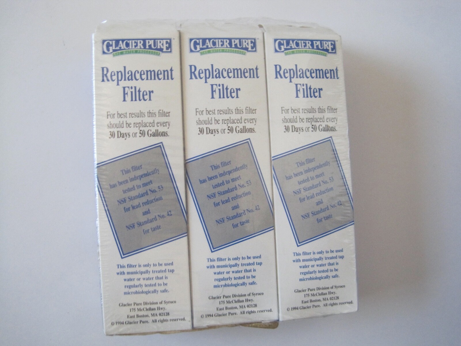Glacier Pure Replacement Filter Lot 3 NIP