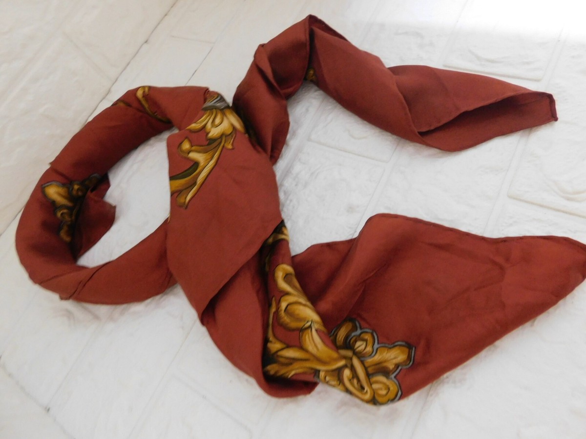 FOULARD 100% PURA SETA SILK SOIE VINTAGE DONNA (552) 84cm x 86cm