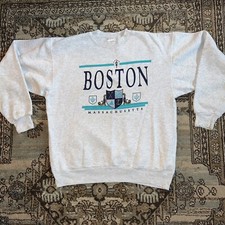 Vintage 90  s Boston Massachusetts Crewneck Sweatshirt Size XL USA