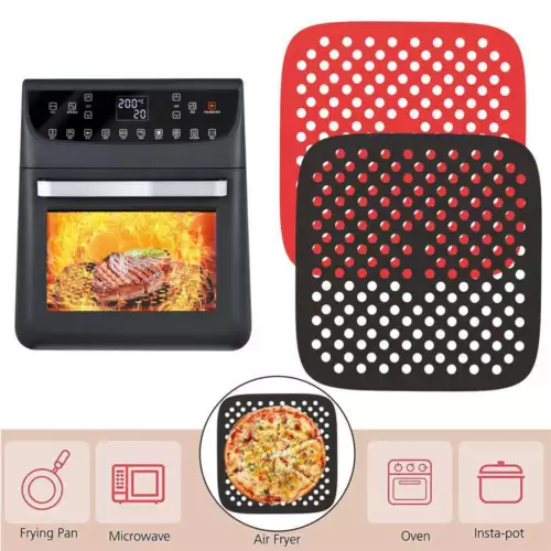 Reusable Silicone Air Fryer Mats Non-Stick Pad Baking Tools General Size Square