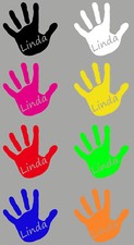 Aufkleber Handabdruck m. Namen Baby Kind Hand Name Wunschname f. Auto etc.