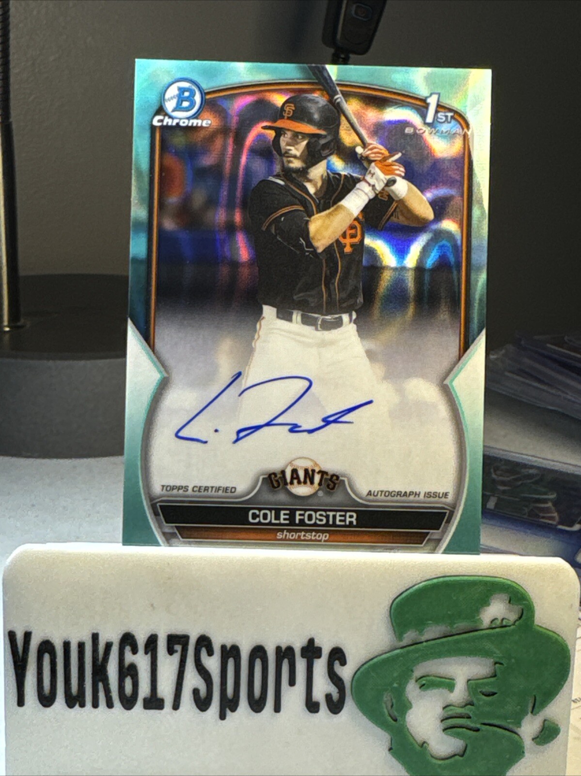 Cole Foster Aqua Lava /199 1st Auto RC 2023 Bowman Chrome San Francisco Giants