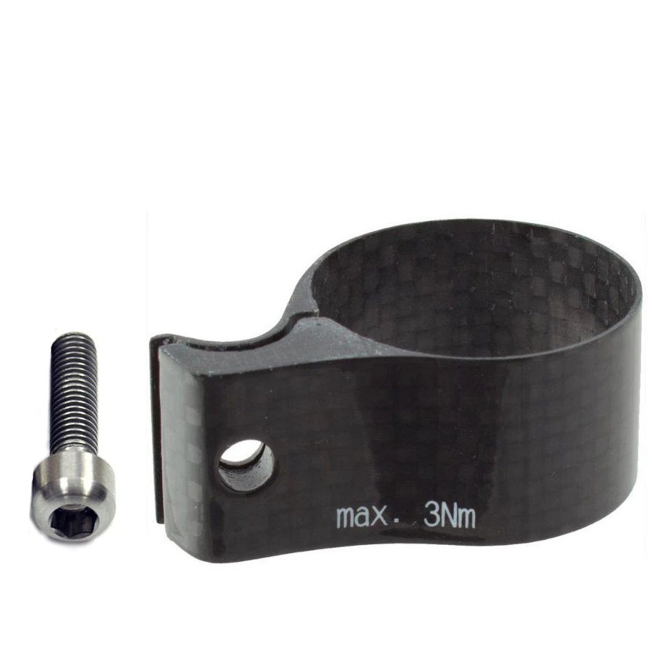 Abrazadera adaptadora de desviador delantero COMPLETO de carbono más ligera OMNI Racer Worlds 31,8-32 mm Foto 3 de 4