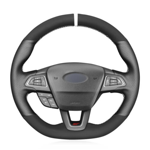 Custom Hand Sewing Suede Leather Car Steering Wheel Cover for Ford Focus RS MK3 - Picture 1 of 12