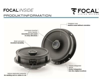 Focal ICVW165 16.5cm Speakers VW Scirocco (13) 08/2008 - 2017 Front Door