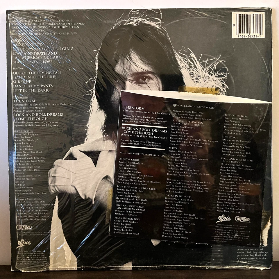 JIM STEINMAN - Bad For Good (w/ 7" EP) (1981) - 12" Vinyl Record LP - EX - Image 2 of 4