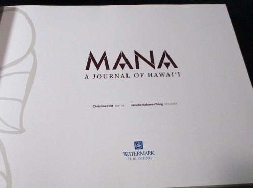 MANA A JOURNAL OF HAWAII Christine Hitt HC 2015 Culture History - Picture 3 of 22