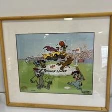 Rare Turner Sports Animation Cel by Hanna-Barbera of Cartoon Dogs 
