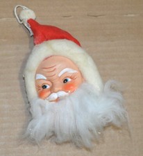 Vintage Mid Century 5" Santa Rubber Face Head Ornament