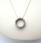 10K White Gold 25 Diamond Circle Pendant Necklace 19.5" [N110] — photo 2