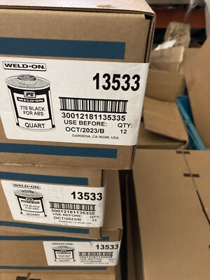 IPS WELD-ON 778, 1 QUART, BLACK FOR ABS PLASTIC PIPE CEMENT (12-1 QUART/CASE)