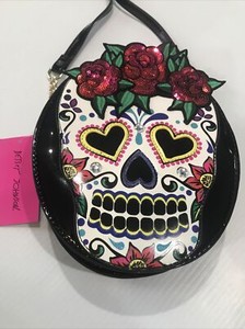 betsey johnson sugar skull purse