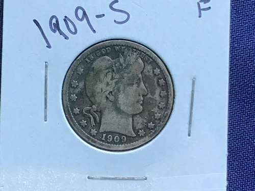 1909-S Barber Silver Quarter       E8353