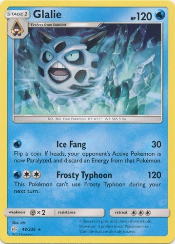 Glalie 48/236 SM - Cosmic Eclipse Rare Pokemon TCG