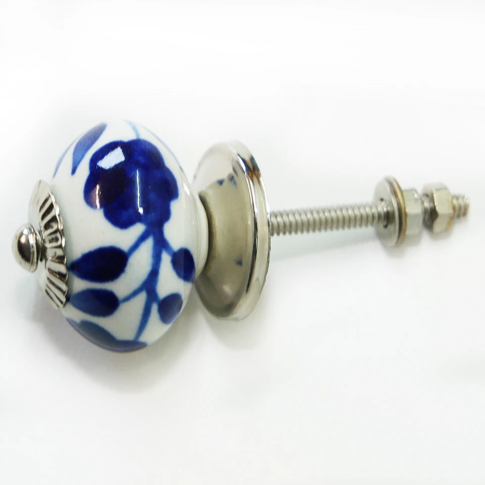 Möbelknöpfe Set 6-8-10 STK Griffe Blau Weiß Keramik Knöpfe Möbelknopf Knäufe - Bild 3 von 4