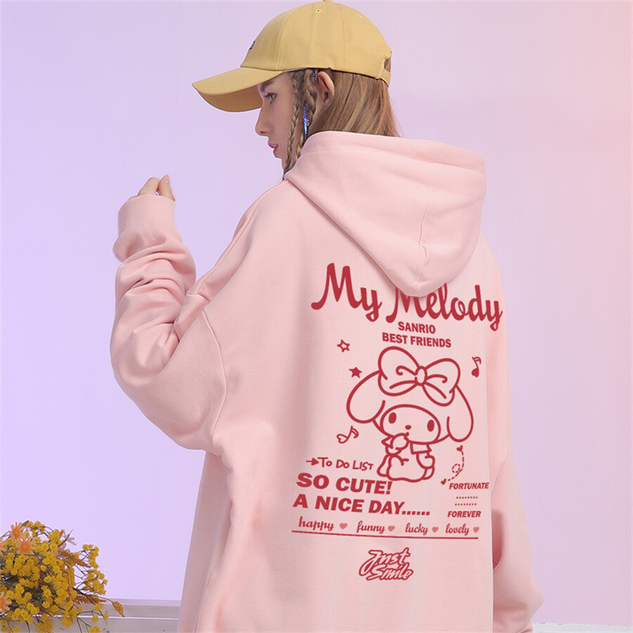 My Melody Kuromi Cinnamoroll Pochacco Round Neck Pullover Thick