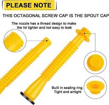 Godboy Gas Can Spout Replacement, Gas Can Nozzle, 5 Kit-Yellow Flexible Pour N