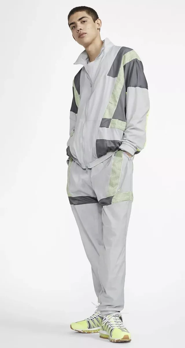 Mens NIKE WOVEN Pants Jacket TRACKSUIT REFLECTIVE WOLF GREY VOLT Small