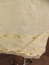 Lovely Vtg Yellow Nylon Embroidered Eyelet Floral Hem A-Line Half Slip S/M EUC