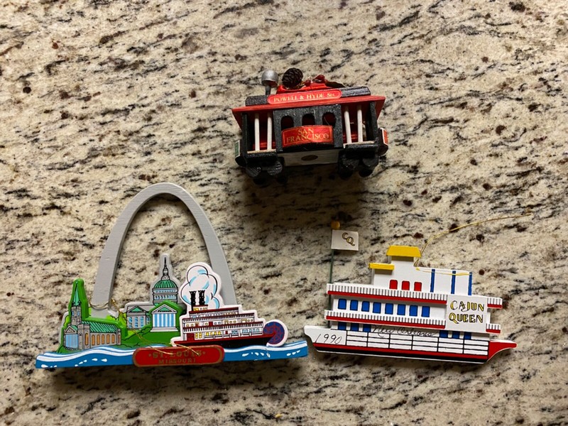 Christmas Ornaments Vintage Assortment Major Cities Lot Of 3