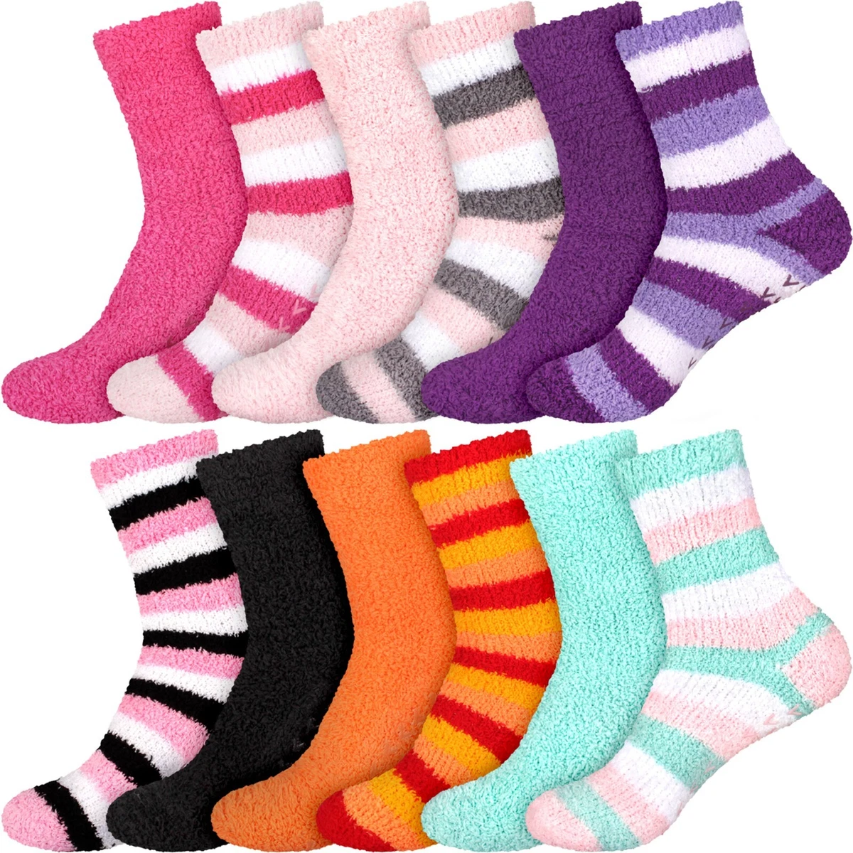 Fuzzy Socks for Women Non Slip Cozy Socks Athletic Plush Soft Grip