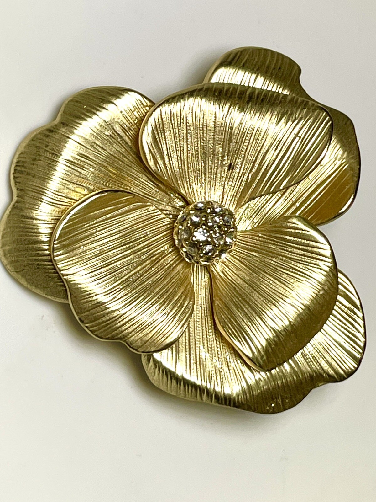 KJL Kenneth Jay Lane Satin Gold, matte gold dogwo… - image 2