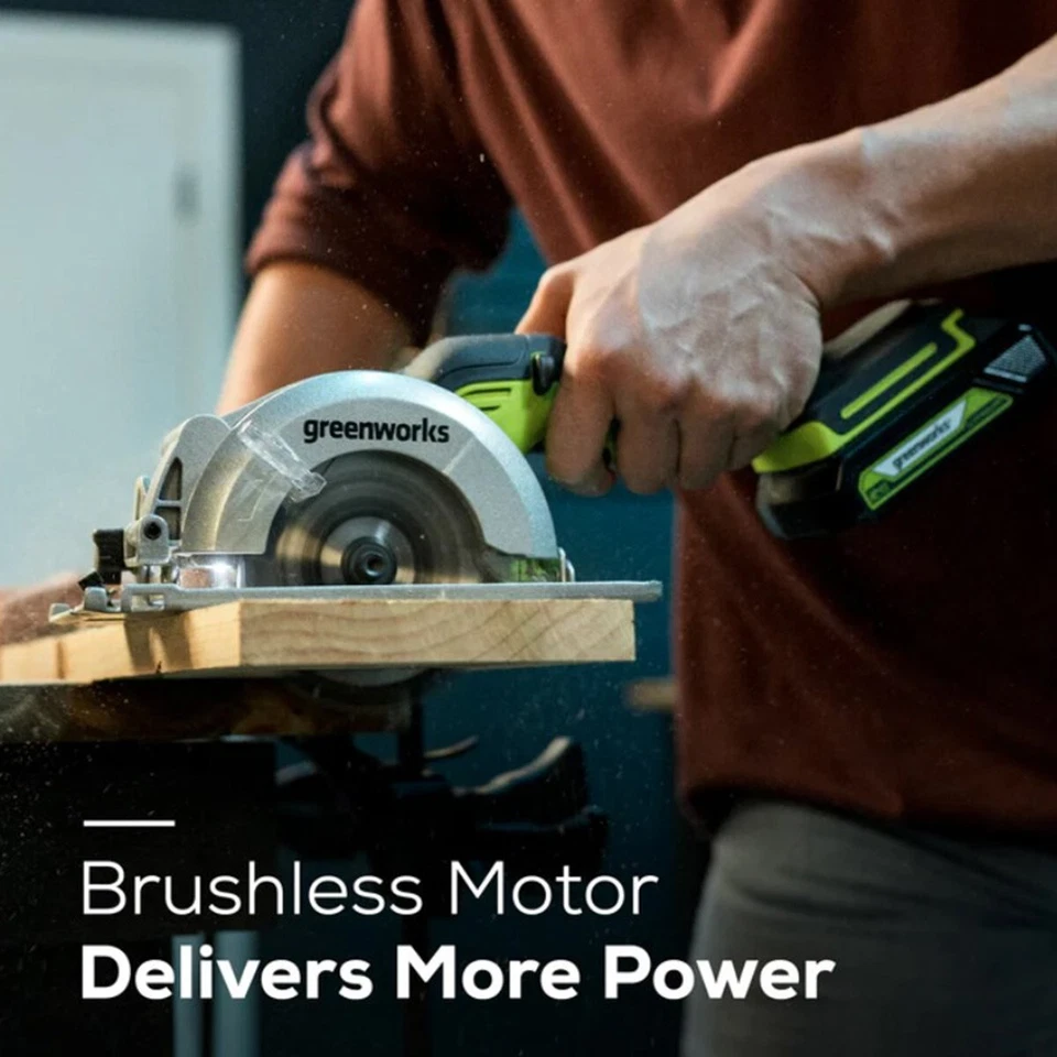 Greenworks 24V 4 1/2 inch Cordless Circular Saw CRG401 - Tool Only - Image 2 of 4